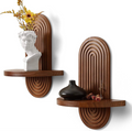 Modern Arched Wooden Wall Shelf – Elegant Decorative Storage