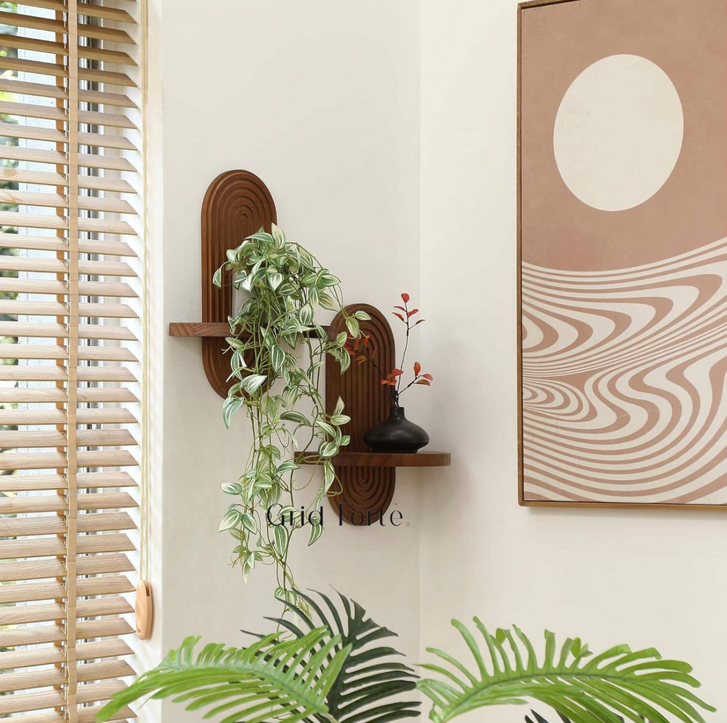 Modern Arched Wooden Wall Shelf – Elegant Decorative Storage