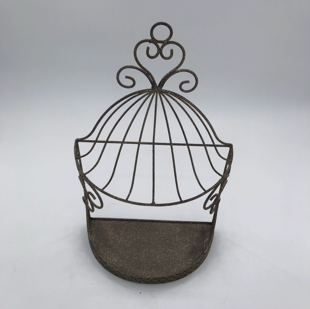 Vintage Metal Wall-Mounted Hanging Shelf – Rustic Iron Display Organizer