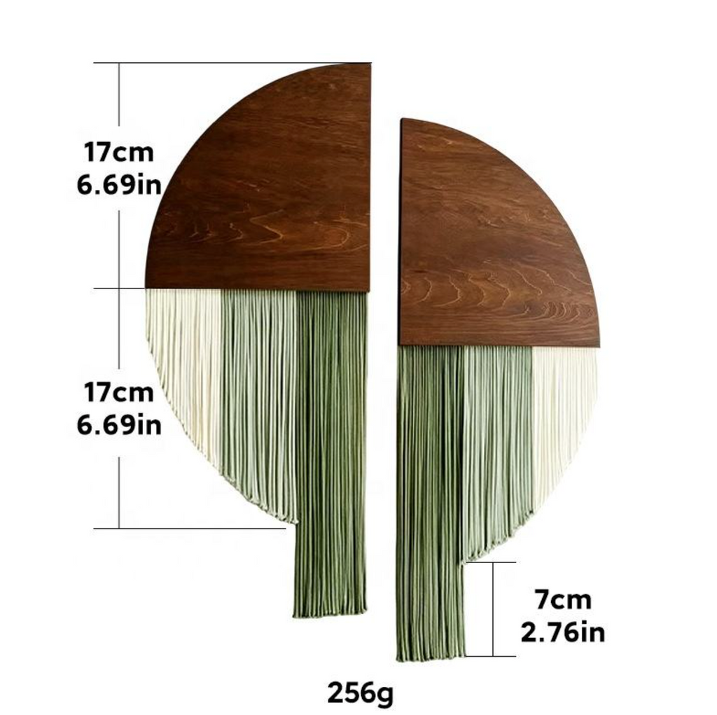 Handwoven Green Semi-Circular Wall Basket – Natural Boho Decorative Storage