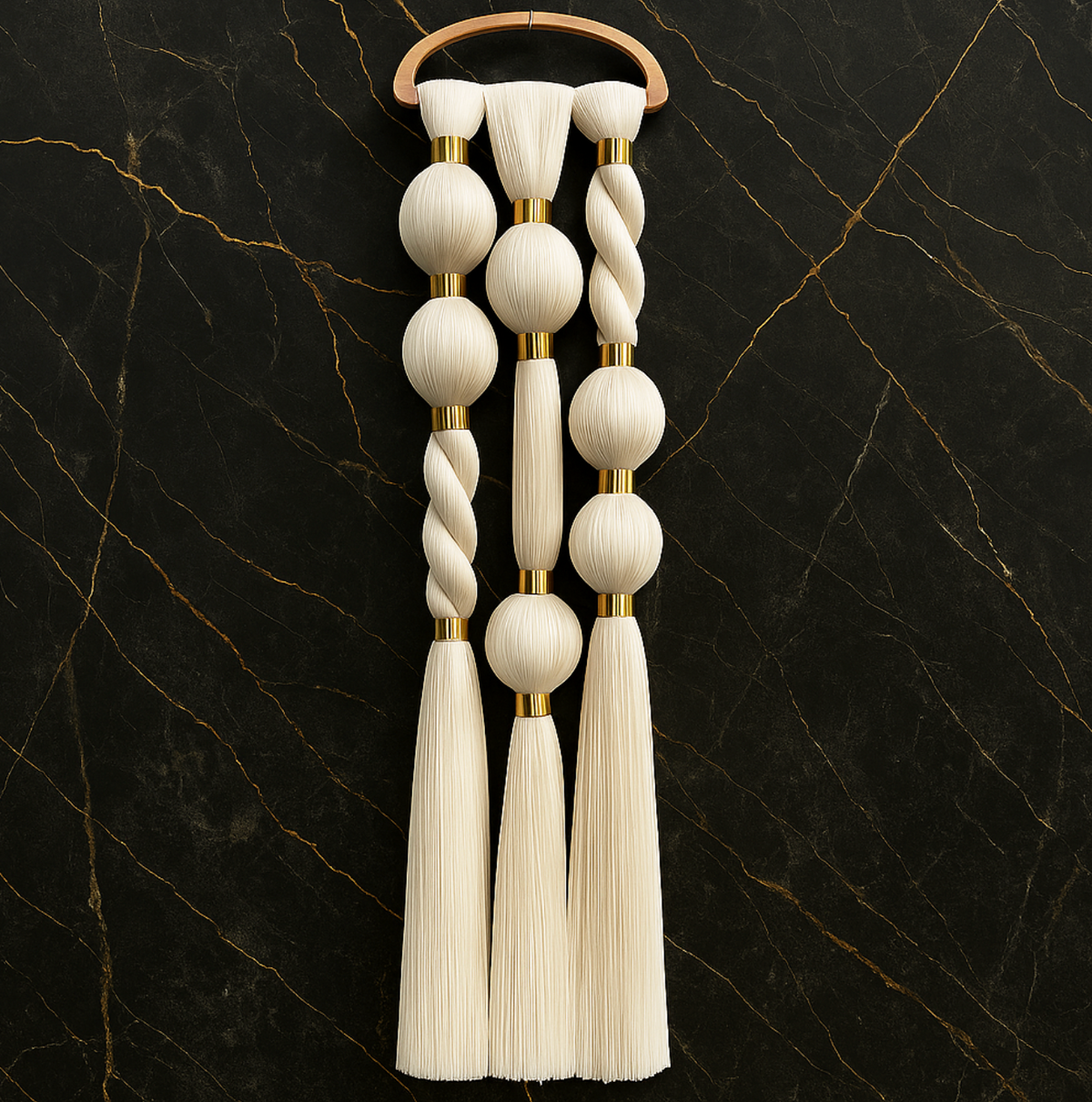 Boho Woven Yarn Sphere – Handmade Textured Decorative Accent