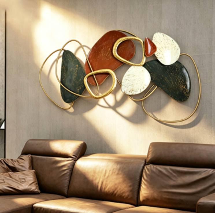 Modern Metal Wall Art – Elegant Geometric Decorative Statement Piece