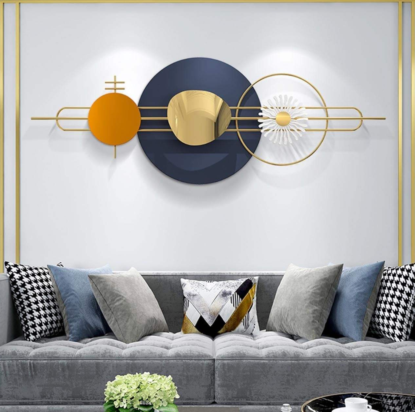Multicolor Metal Wall Art – Modern Abstract Bedroom Decorative Accent
