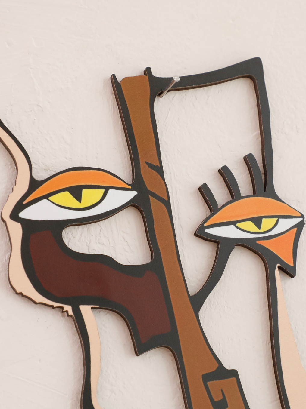 Abstract Face Wooden Wall Art – Modern Artistic Hanging Décor
