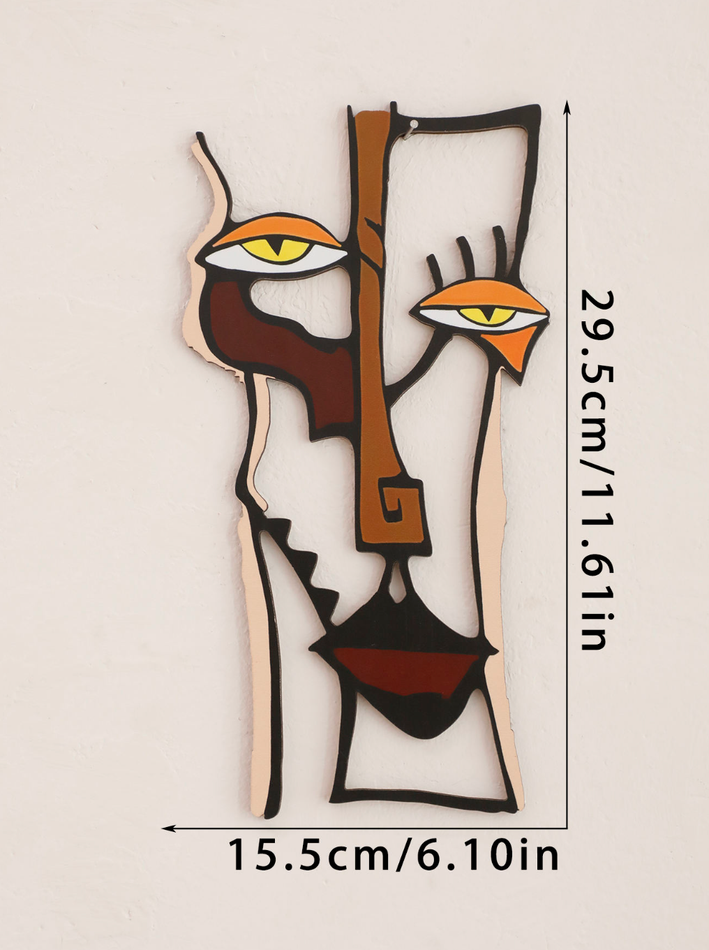 Abstract Face Wooden Wall Art – Modern Artistic Hanging Décor