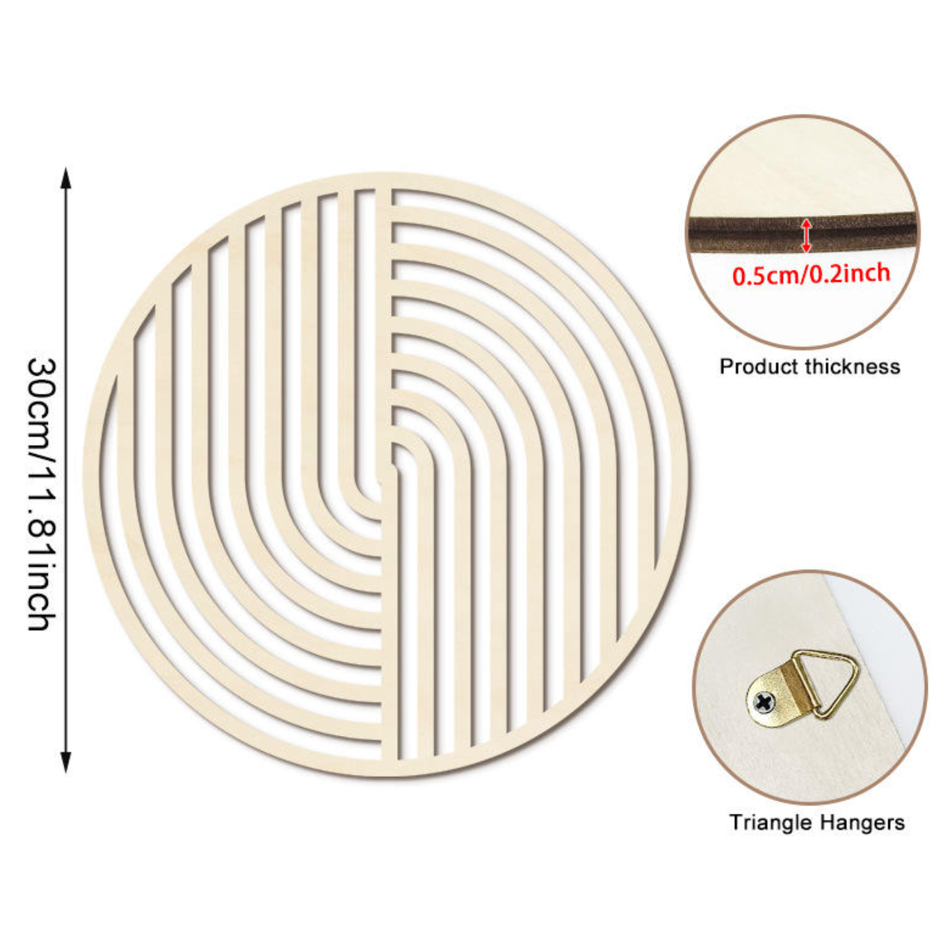 Minimalist Geometric Wooden Wall Art – Modern Abstract Decorative Accent