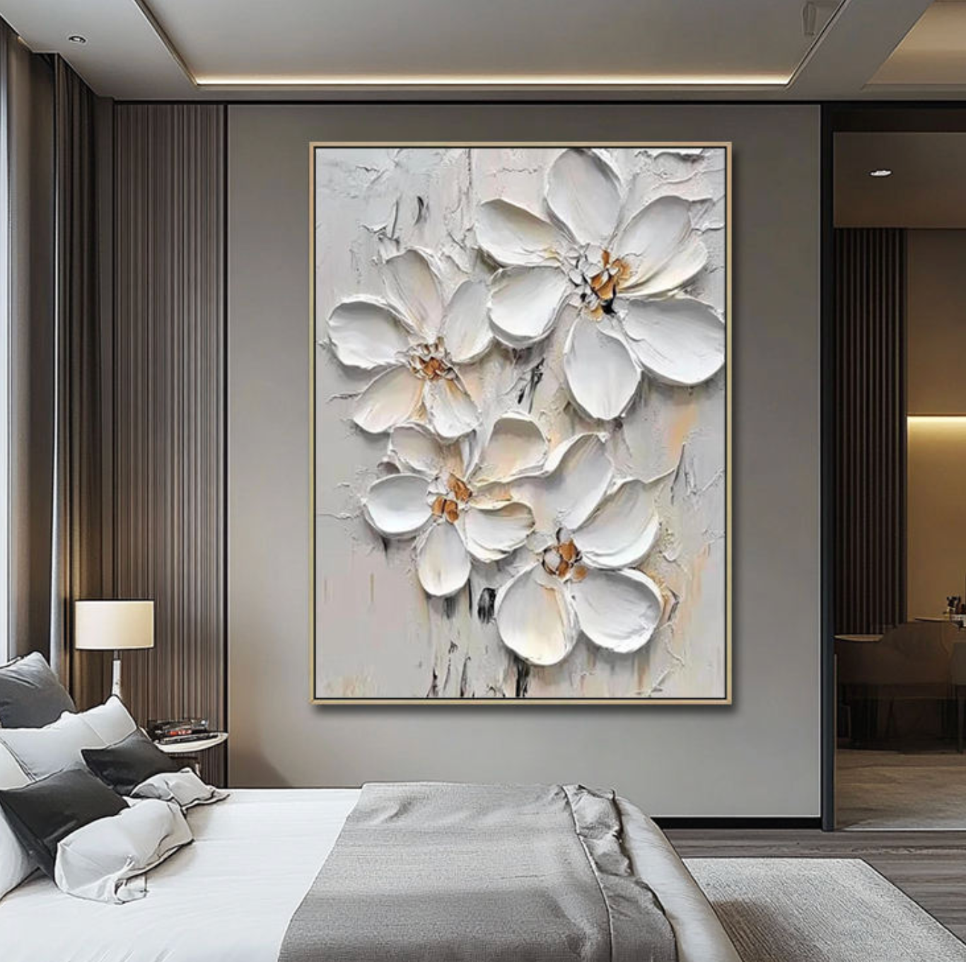 Handmade Plaster Abstract Wall Art – Textured Minimalist Decorative Artwork