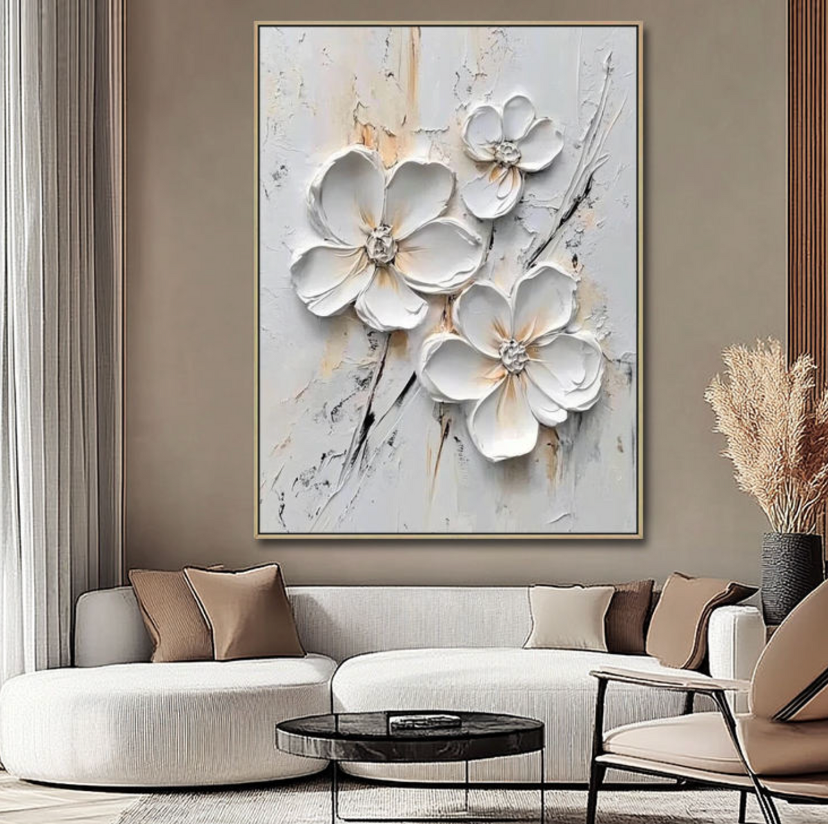Handmade Plaster Abstract Wall Art – Textured Minimalist Decorative Artwork