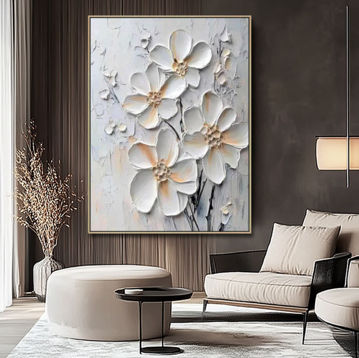 Handmade Plaster Abstract Wall Art – Textured Minimalist Decorative Artwork